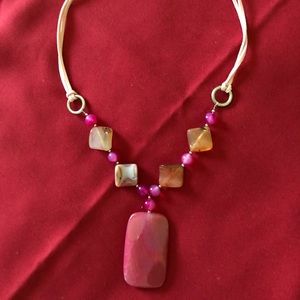 Pink stones necklace